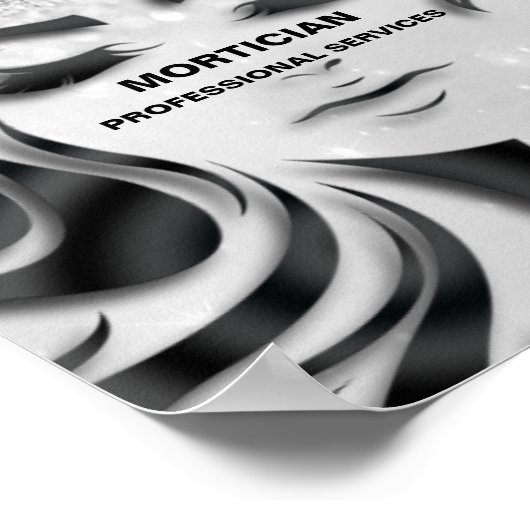 Mortician Studio Eyelash Silver Grey Bedankt Poster (Hoek)