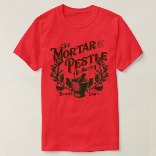 Mortier en Pestle Apothecary T-shirt (Design voorkant)