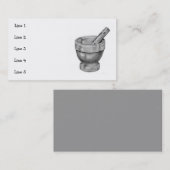 MORTIER, PILON : CARTE DE VISITE : ART DE CRAYON (Devant / Derrière)