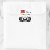 Mortier rouge, monogramme diplôme Sticker Graduati (Sac)