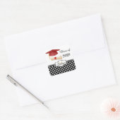 Mortier rouge, monogramme diplôme Sticker Graduati (Enveloppe)