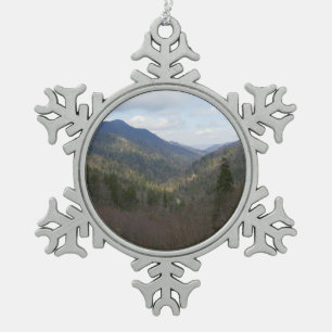 Morton Overlook at Great Smoky Mountains Tin Sneeuwvlok Ornament