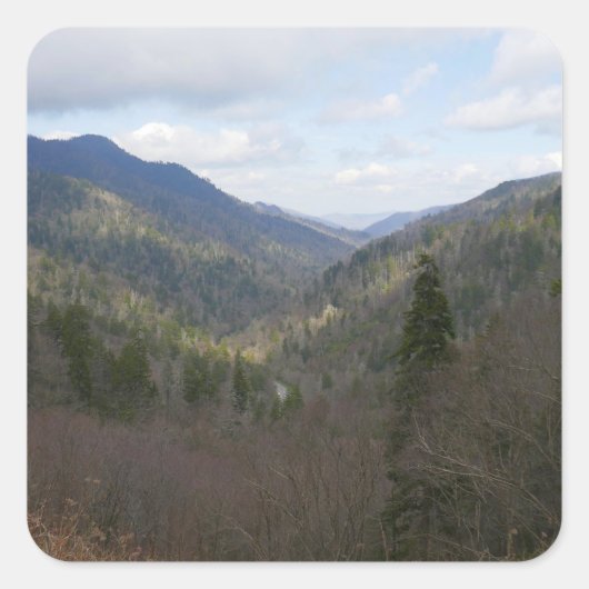 Morton Overlook at Great Smoky Mountains Vierkante Sticker (Voorkant)