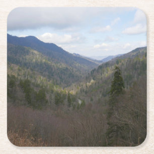 Morton Overlook in Great Smoky Mountains Vierkante Kartonnen Onderzetter