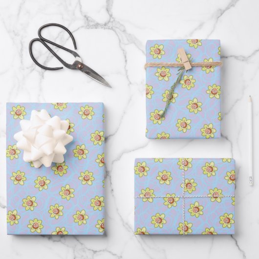 Morty Flower Pattern Inpakpapier Vel (Voorkant)