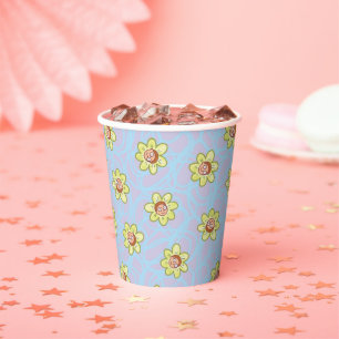 Morty Flower Pattern Papieren Bekers