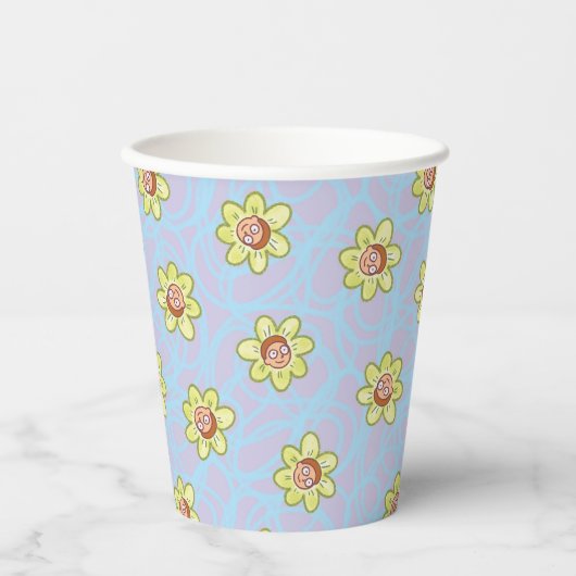 Morty Flower Pattern Papieren Bekers (Voorkant)