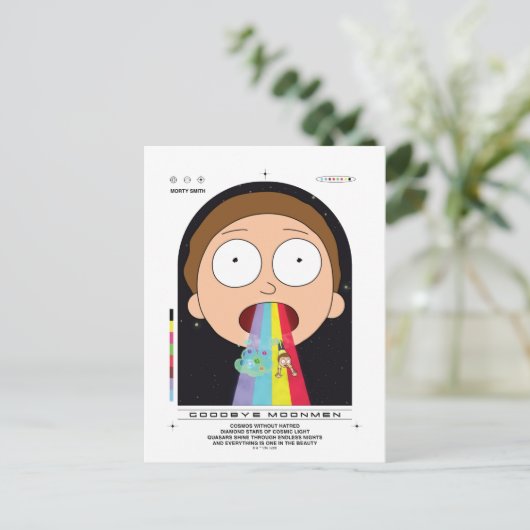 Morty Goodbye Moonmen citaat Grafisch Briefkaart (Staand voorkant)