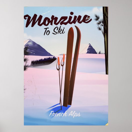 Morzine, affiche de ski des Alpes françaises (Devant)