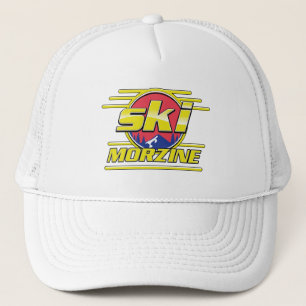 Morzine Frankrijk Ski 80s logo Trucker Pet