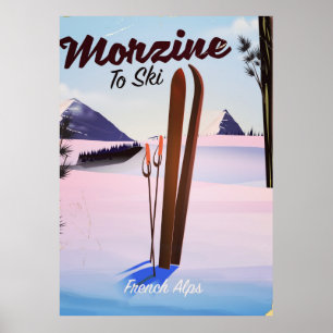 Morzine, French Alps ski poster