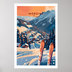 Morzine Muur Kunstprint - Ski Poster 1