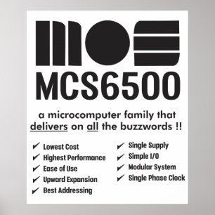 MOS 6500-reeks van Poster met microprocessors