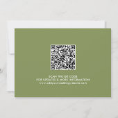 Mos Groen Moderne Kalligrafie Scannable QR Code Save The Date (Achterkant)