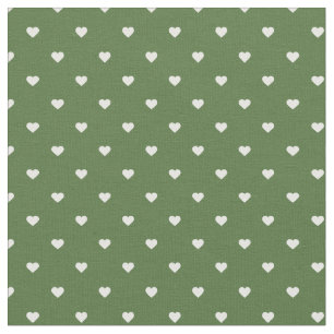 Mos Groene Polka Dot Harten Stof