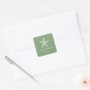 Mos Groene Zeester Bruiloft Stickers