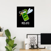 Mos-jito Funny Mojito Drink Pun Dark BG Poster (Thuiskantoor)