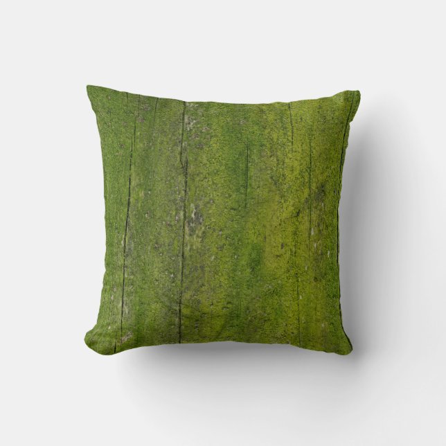 mos op hout textuur kussen (Voorkant)