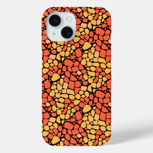 Mosaic abstract pattern tile yellow orange black Case-Mate iPhone case (Achterkant)