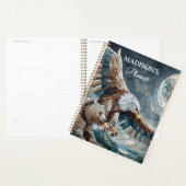 Mosaic Ai Art | Ours Brown et Pleine lune d'aigle (Devant avec enveloppe)