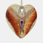 MOSAIC ANGEL Brown Parchment, Red Ruby Keramisch Ornament (Rechts)