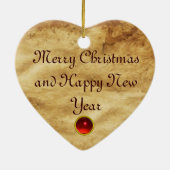 MOSAIC ANGEL Brown Parchment, Red Ruby Keramisch Ornament (Achterkant)