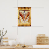MOSAIC ANGEL, bruin perkament Poster (Keuken)
