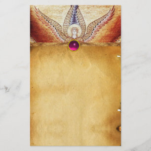 MOSAIC ANGEL BRUIN Perkament Roze Fuchsia Amethist Briefpapier