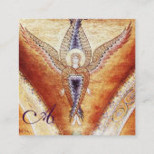 MOSAIC ANGEL MONOGRAM Black Vierkante Visitekaartje (Achterkant)