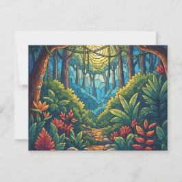 MOSAIC ART woodland postcard Briefkaart