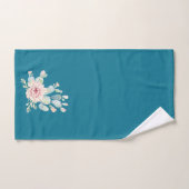 Mosaic bleu couleur et aquarelle cactus (Serviette à main)