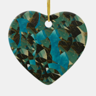 Mosaic Bleu Ornement Coeur