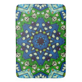 Mosaic Blue Green Hippie Boho Mandala Badmat (Voorkant Verticaal)