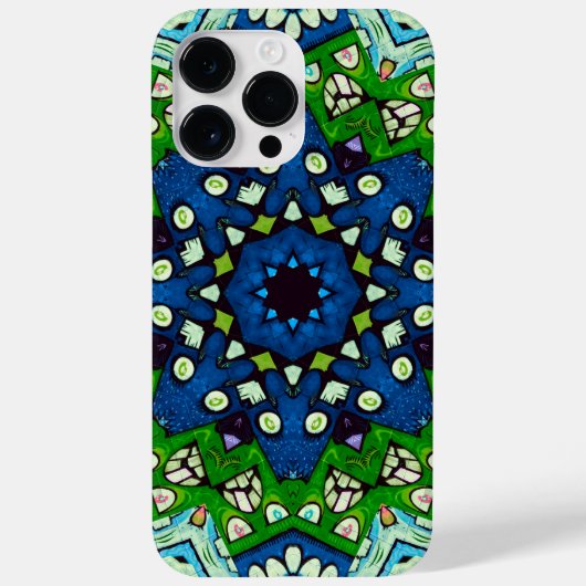 Mosaic Blue Green Hippie Boho Mandala Case-Mate iPhone Case (Achterkant)