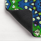 Mosaic Blue Green Hippie Boho Mandala Muismat (Hoek)