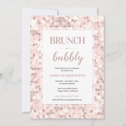 Mosaic Bridal douche Brunch & Bubbly Invitation (Devant)