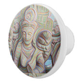 Mosaic buddha standbeeld Thunder_Cove Keramische Knop (Rechts)