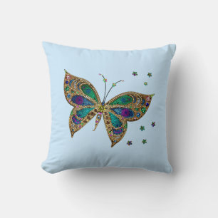 Mosaic Butterfly Blue Kussen