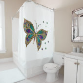 Mosaic Butterfly Douchegordijn (In situ)
