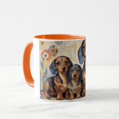 Mosaic Dachshund Café Mug (Devant gauche)