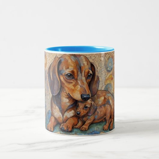 Mosaic Dachshund Café Mug (Centre)