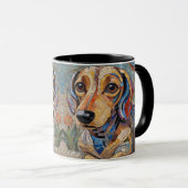 Mosaic Dachshund Café Mug (Devant droit)