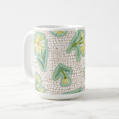 Mosaic Daisies Blanc 11 oz Mug classique (Devant gauche)