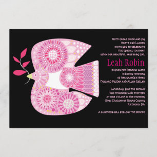 MOSAIC DOVE de la PAIX Juif Baby Naming Invitation