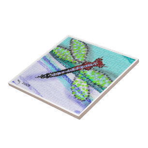 Mosaic Dragonfly Tile Tegeltje