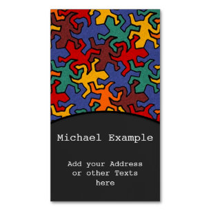 Mosaic Geckos Pattern - Earth Color Visitekaartje Magneet