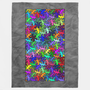 Mosaic Geckos Pattern - gekleurd Fleece Deken