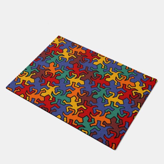 Mosaic Geckos Pattern - gekleurd op aarde Deurmat (Schuin)