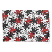 Mosaic Geckos Pattern - rood & blauw zwart wit Kussensloop (Voorkant)
