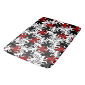 Mosaic Geckos Pattern - rood zwart wit Badmat (Gekanteld)